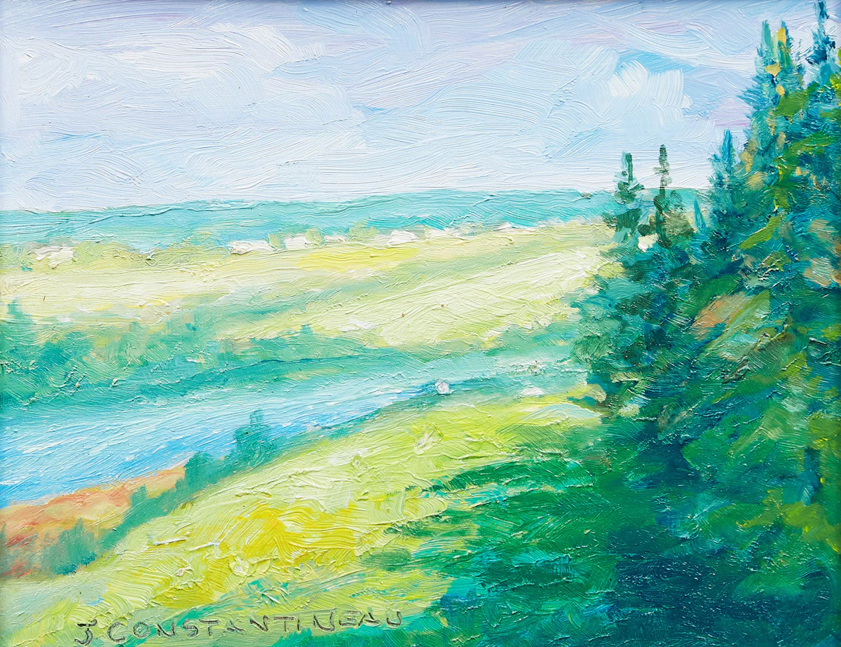 Jean Constantineau, Rivière Trois Pistoles, Bas-St-Laurent, oil on board