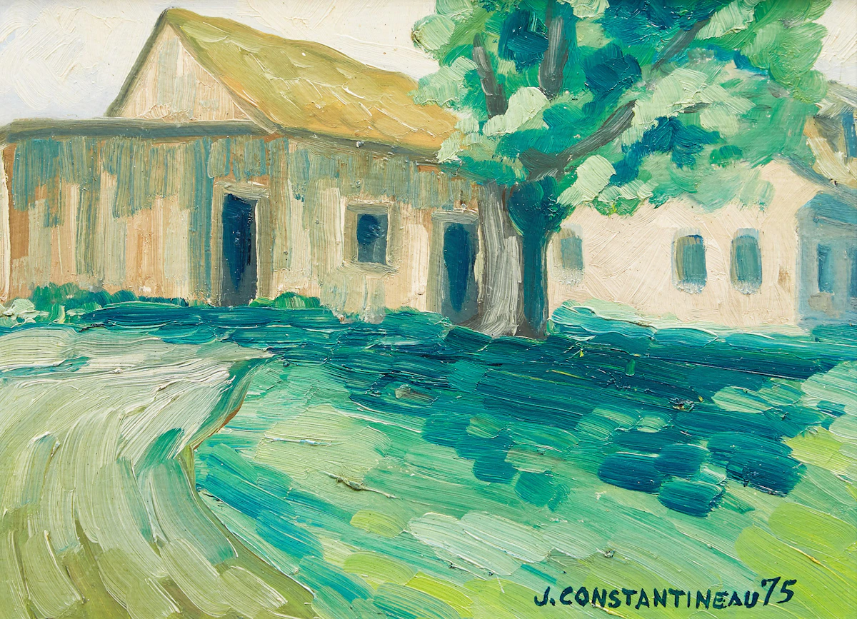 Jean Constantineau, Maison Ste Anne de Beaupré, en haut de la Cote, oil on board