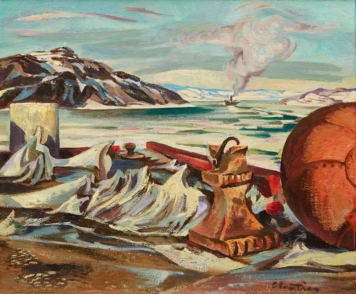 Albert Edward Cloutier, Baie Ha Ha, Saguenay, oil on canvas board