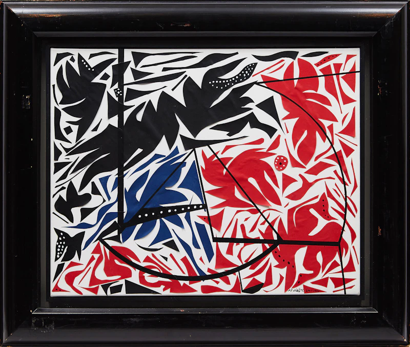Jean-Paul Jérôme, Cadence-rouge, mixed media on canvas - view 2