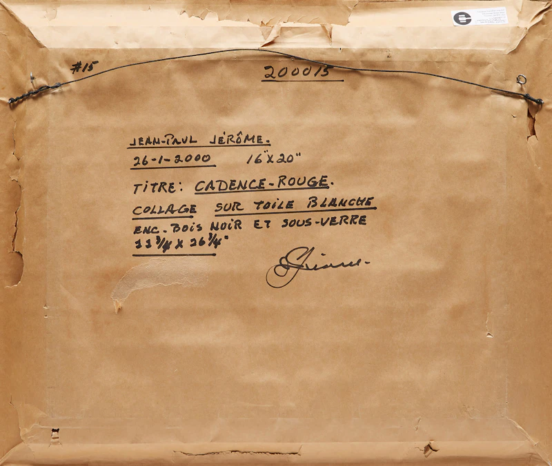 Jean-Paul Jérôme, Cadence-rouge, mixed media on canvas - view 3