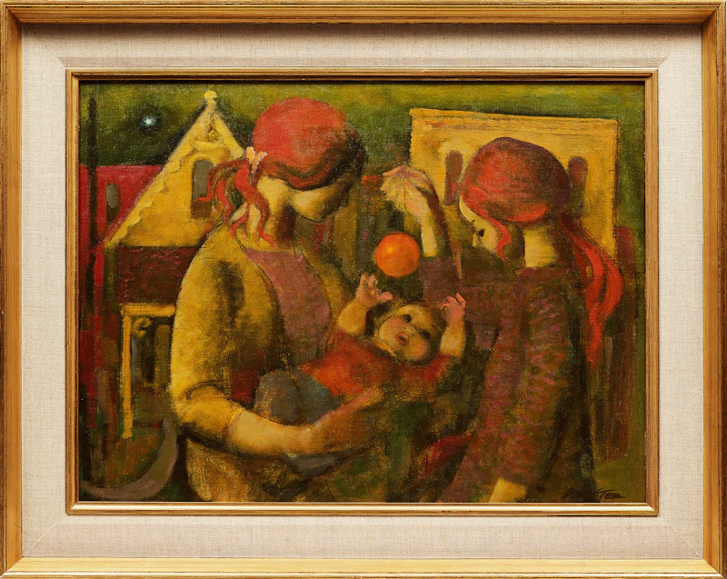 William Arthur Winter, The Orange Ball, oil on canvas board - view 2