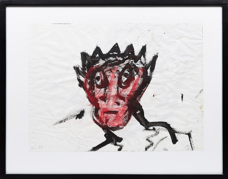 John Scott, Crowned Portrait , ink on paper, 1999 - view 2