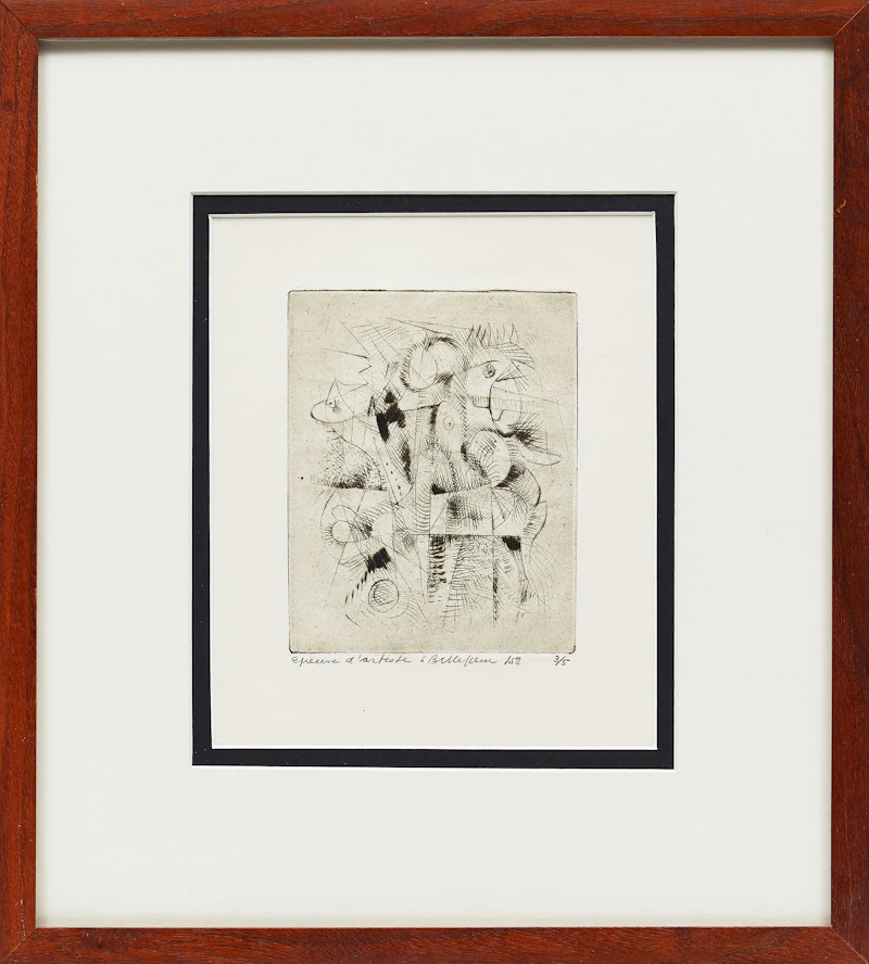 Léon Bellefleur, Untitled Abstraction, etching, 1958 - view 2