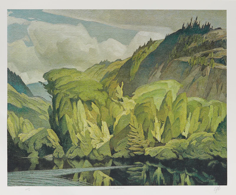 Alfred Joseph Casson, Rock Cluster Madawaska River, 1963; On the York River; Pink Farm House , three colour serigraphs - view 2