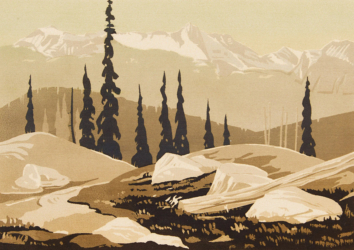 Vaughan Grayson, Jean Hunter, Weber, Three Mountain Landscape Prints , three colour serigraphs