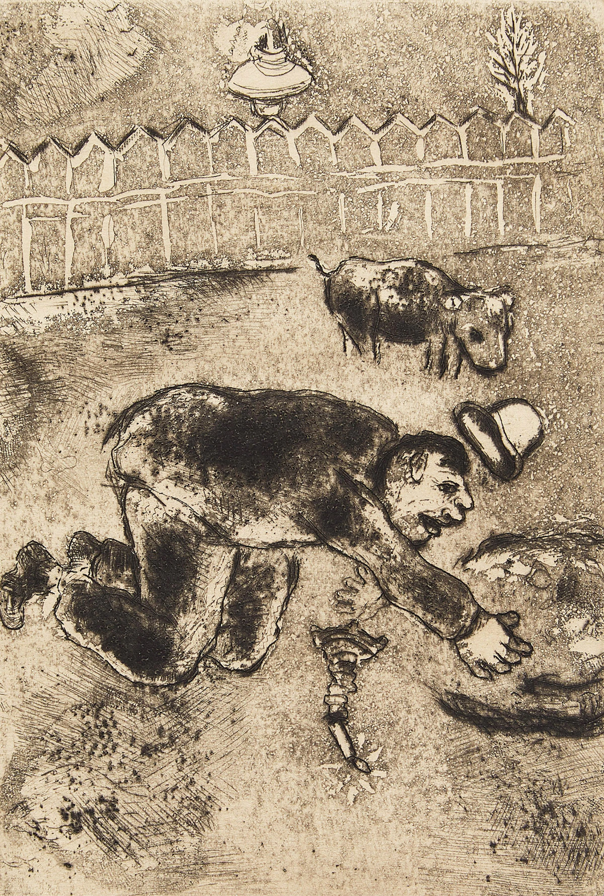 Marc Chagall, L’Avarice II (Les sept pechés capitaux series), etching