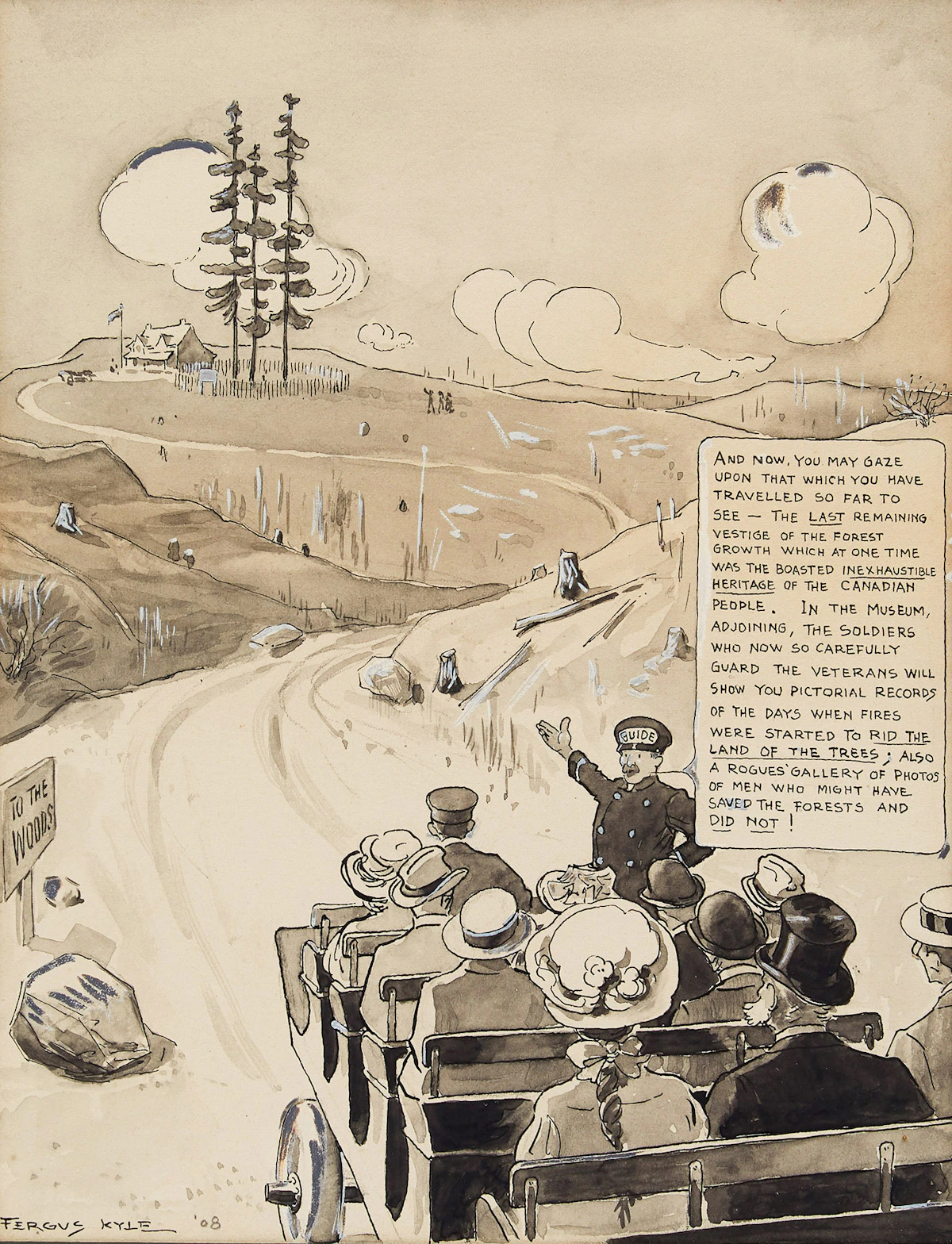 James Fergus Kyle, Untitled (Tour Guide), watercolour