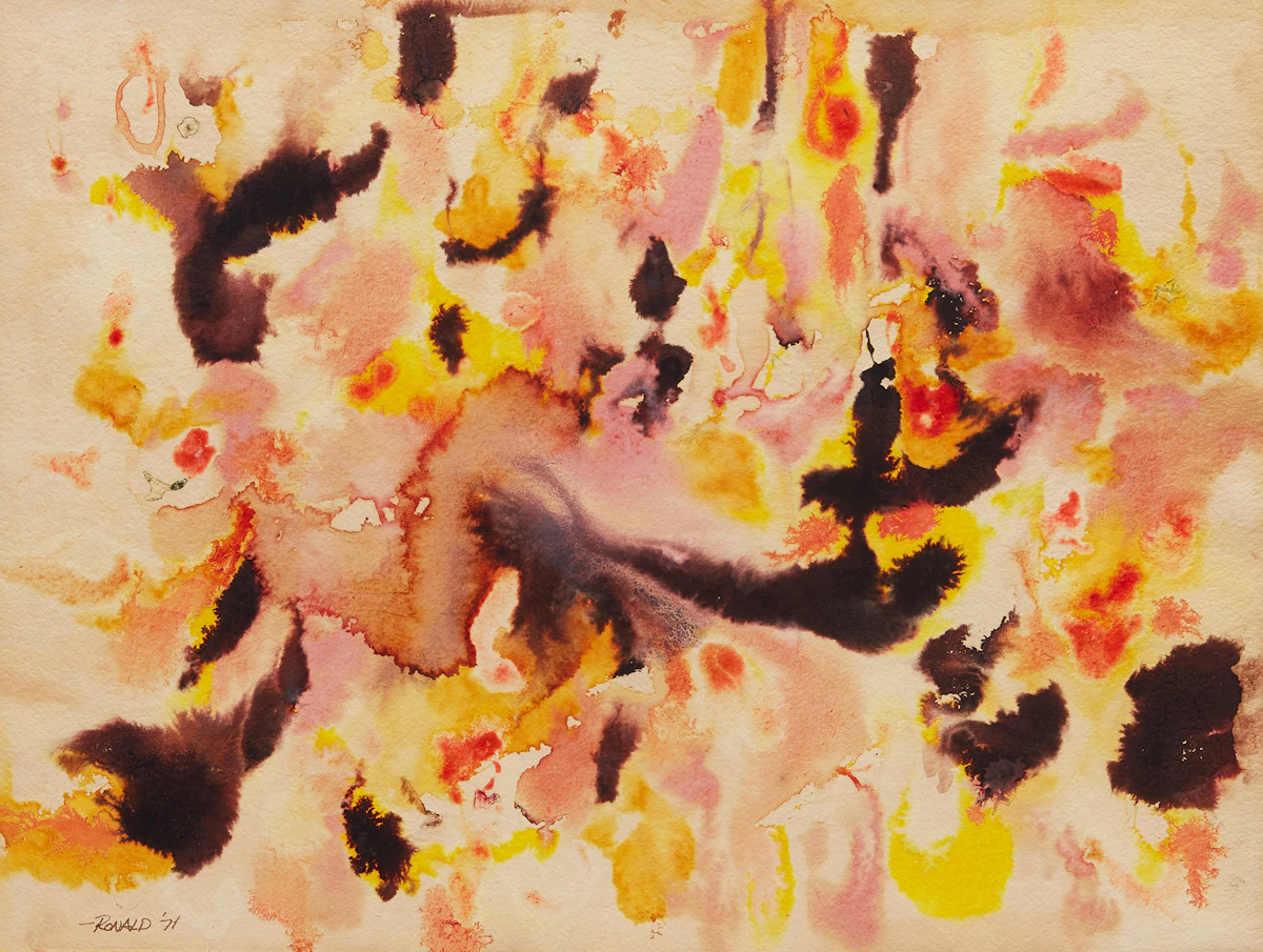 William Ronald, Untitled Abstract , watercolour, 1971