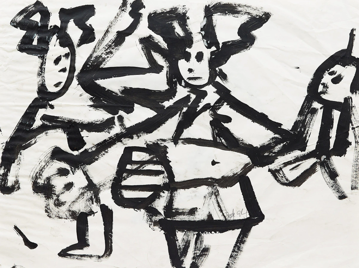 John Scott, Three Figures , ink on paper, 1994