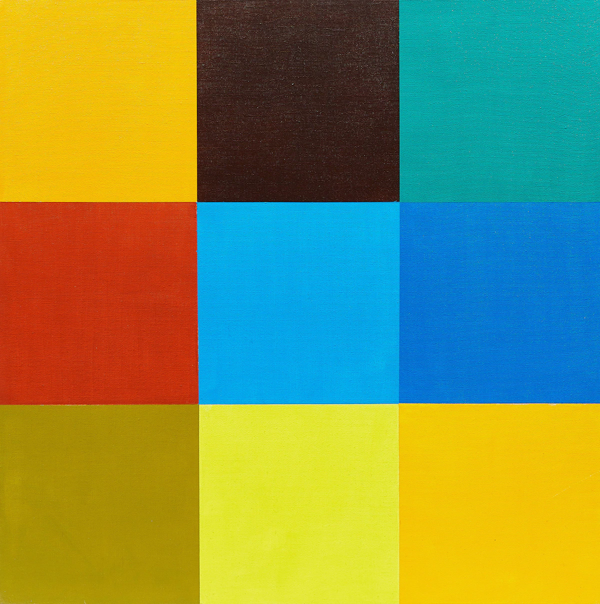 Steve Rockwell, Richard Heller vs. Steve Rockwell, Los Angeles, July 23, 1999  (Color Match Series) , acrylic on canvas, 2015