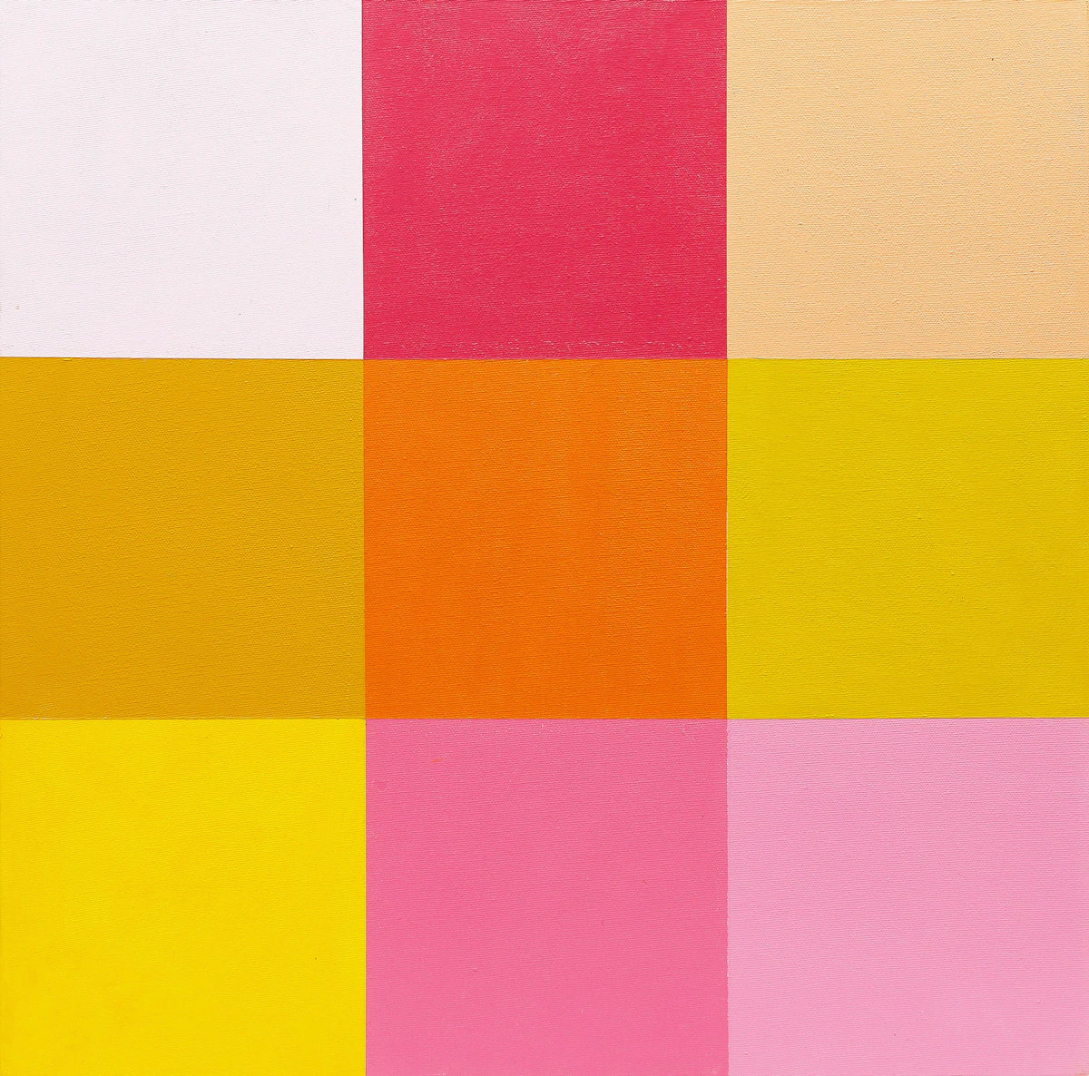 Steve Rockwell, Mars Bars vs. Steve Rockwell, Scope Los Angeles, May 24, 2004 (Color Match Series) , acrylic on canvas, 2015