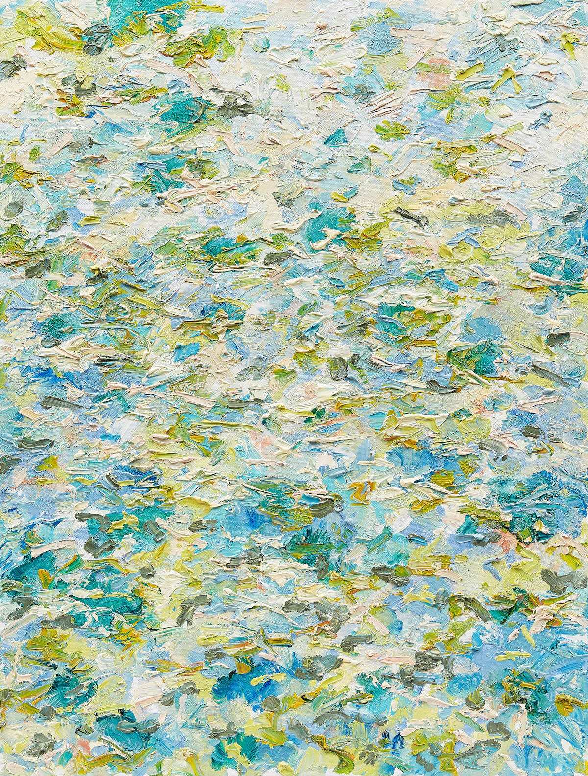 Gerald Gladstone, Shoreline Light #5, three oils on canvas, 2002