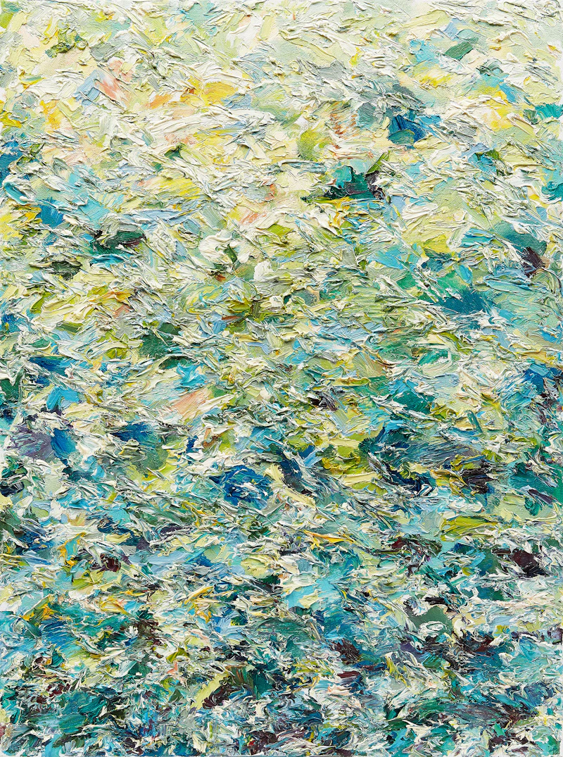 Gerald Gladstone, Shoreline Light #5, three oils on canvas, 2002 - view 3