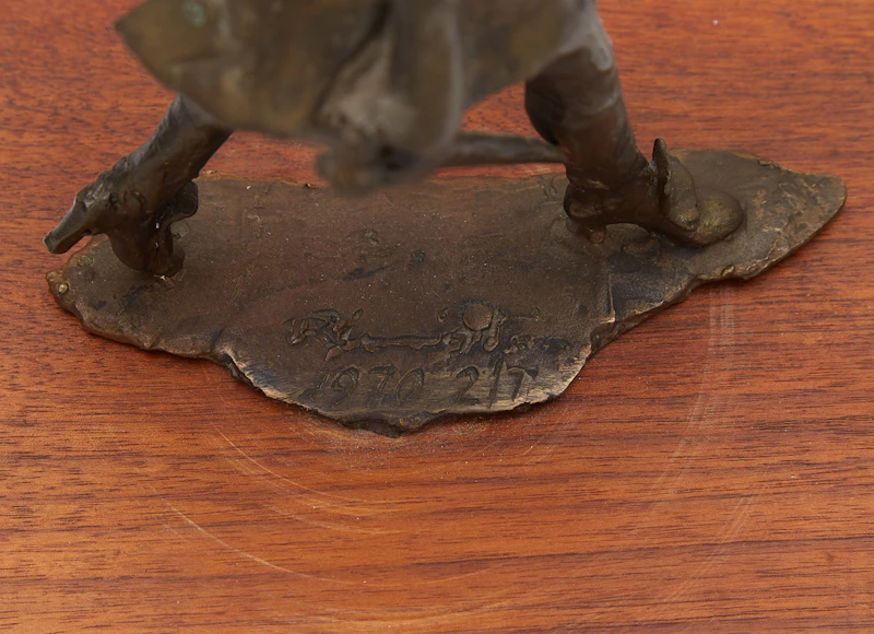 Unknown 20th Century Artist, Walking Figure with Umbrella, bronze, 1970 - view 5