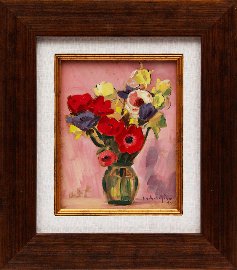 Paul-Vanier Beaulieu, Still Life with Flowers , oil on panel, 1941 - view 2