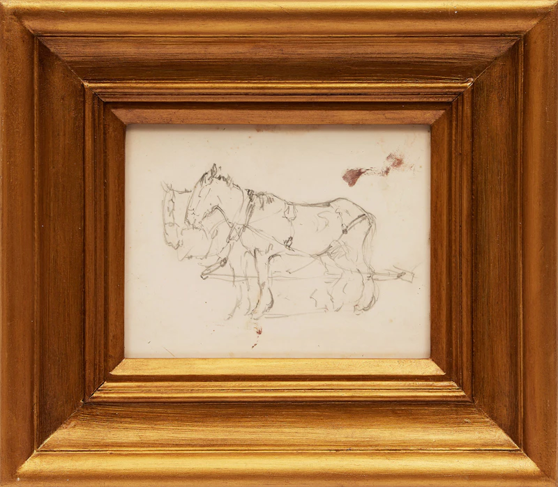Manly Edward MacDonald, Team of Horses; House by a Pond , two pencil sketches on paper - view 2