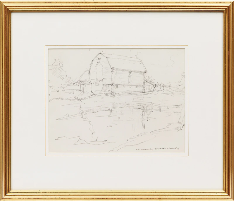 Manly Edward MacDonald, Team of Horses; House by a Pond , two pencil sketches on paper - view 4