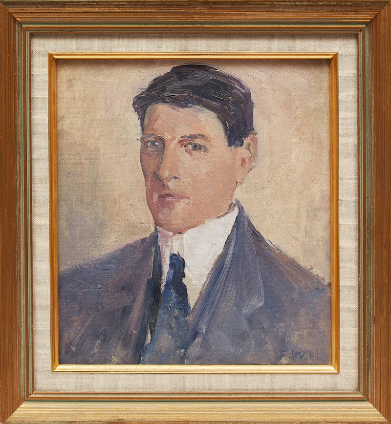 Frederick William Hutchison, Self Portrait, oil on board - view 2