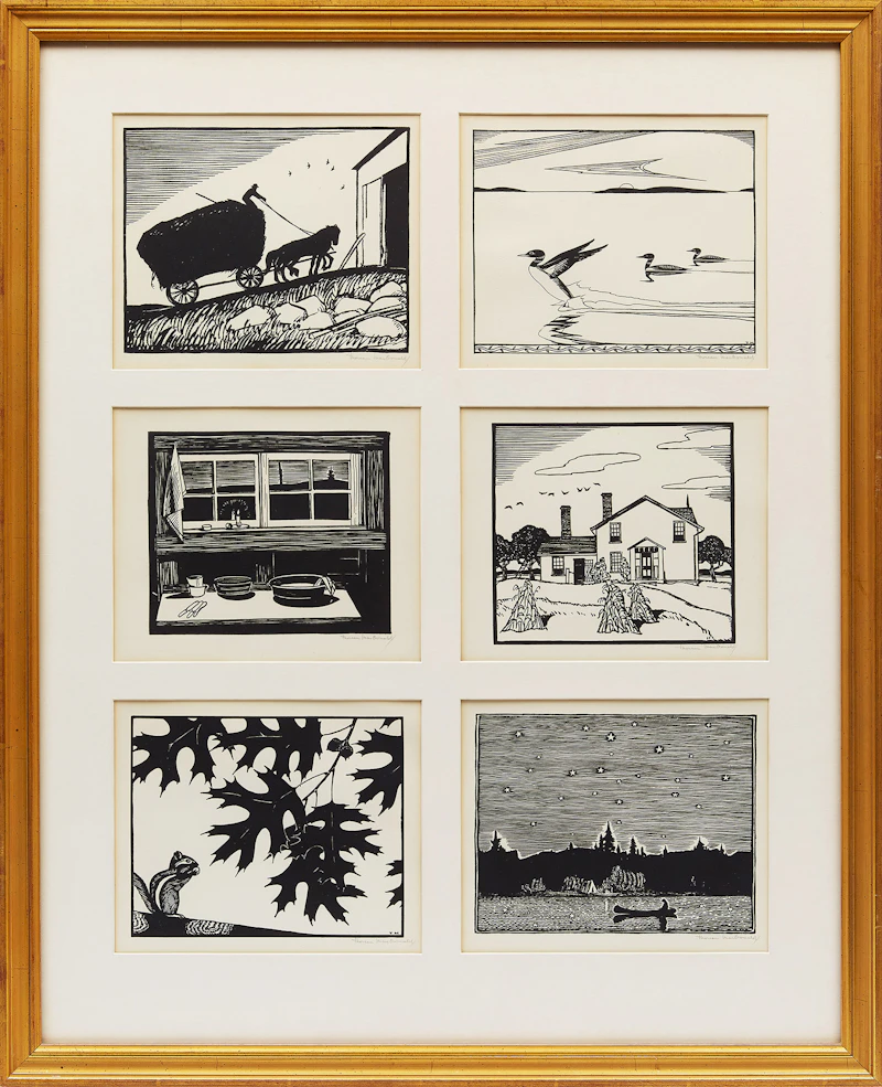 Thoreau MacDonald, Six Works , six linocuts framed together - view 2