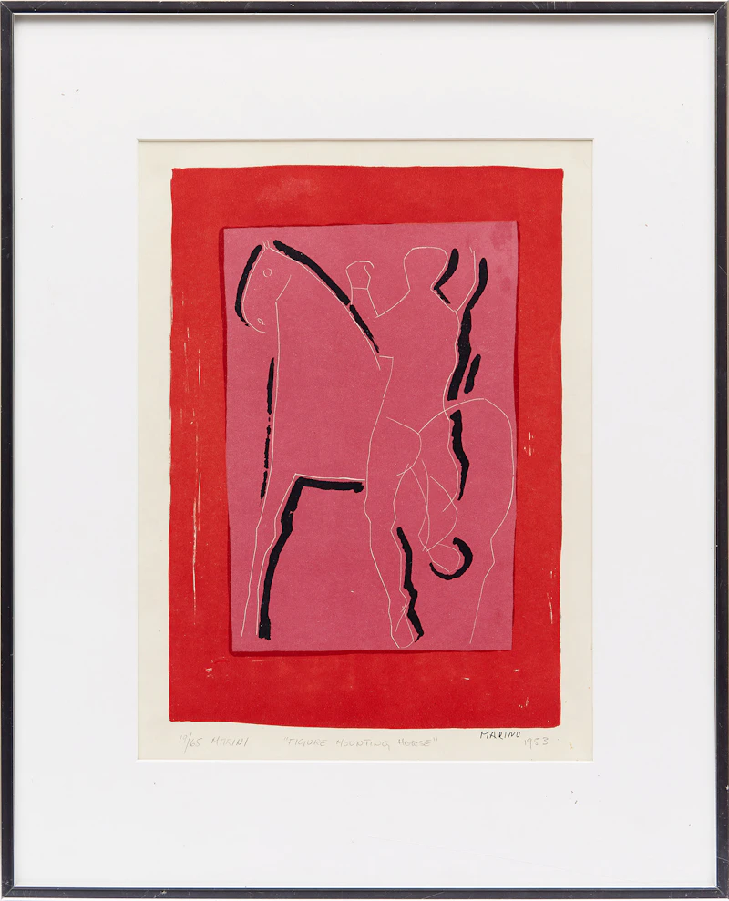 Marino Marini, Figure Mounting Horse , colour lithograph, 1953 - view 2