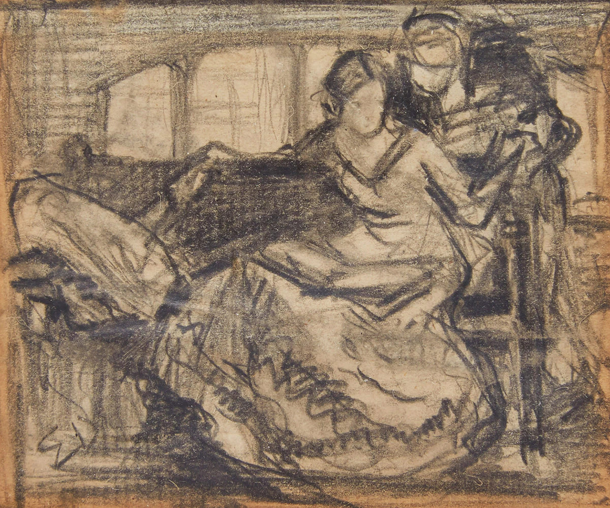 Edmond Dyonnet, The Suitor , pencil on paper