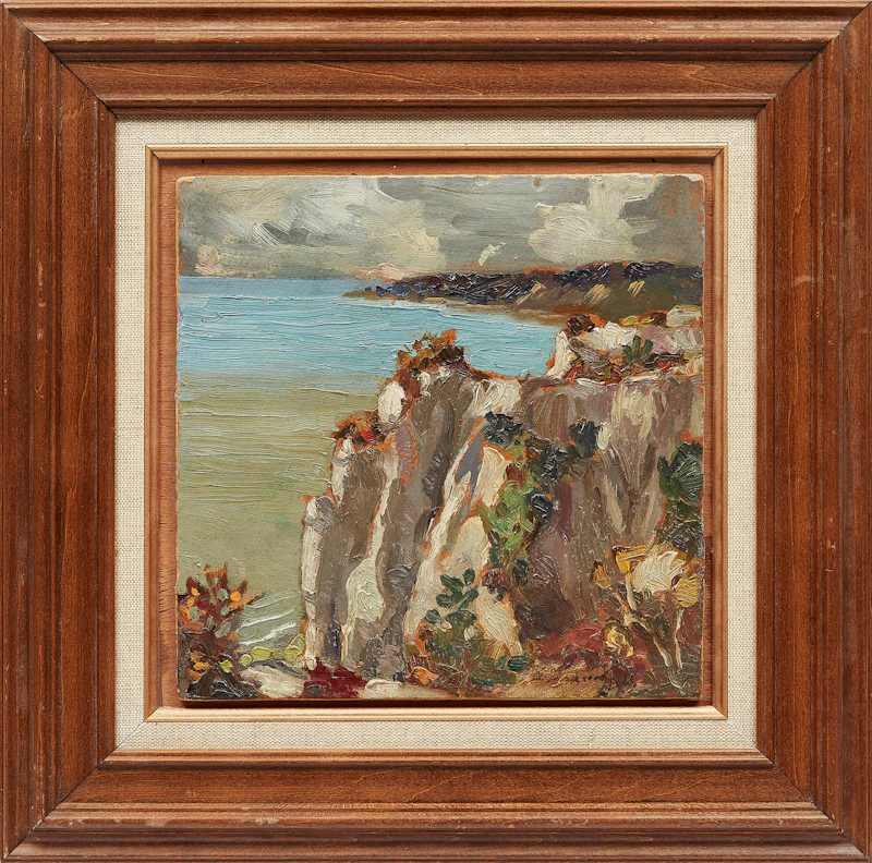 Bernice Fenwick Martin, Bluffs on a Cloudy Day, oil on board - view 2