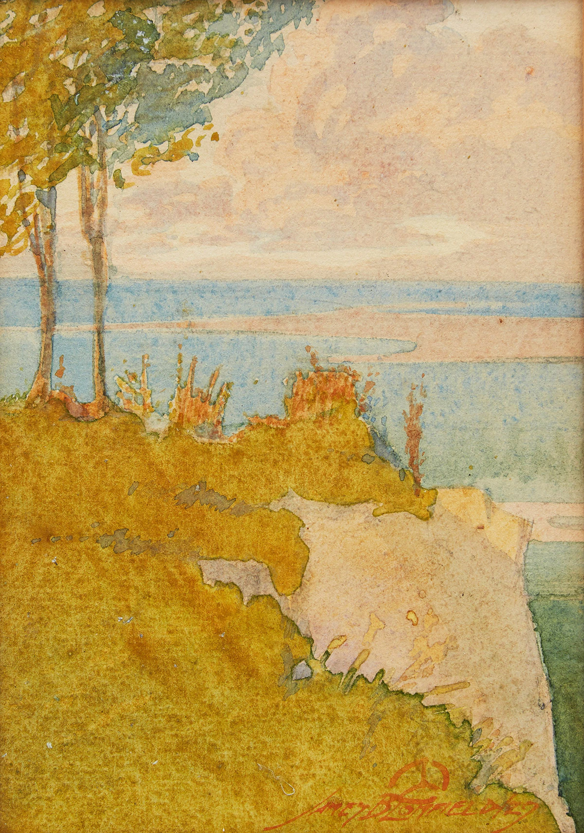 James Blomfield, At Scarborough Bluffs, Evening Lights, watercolour