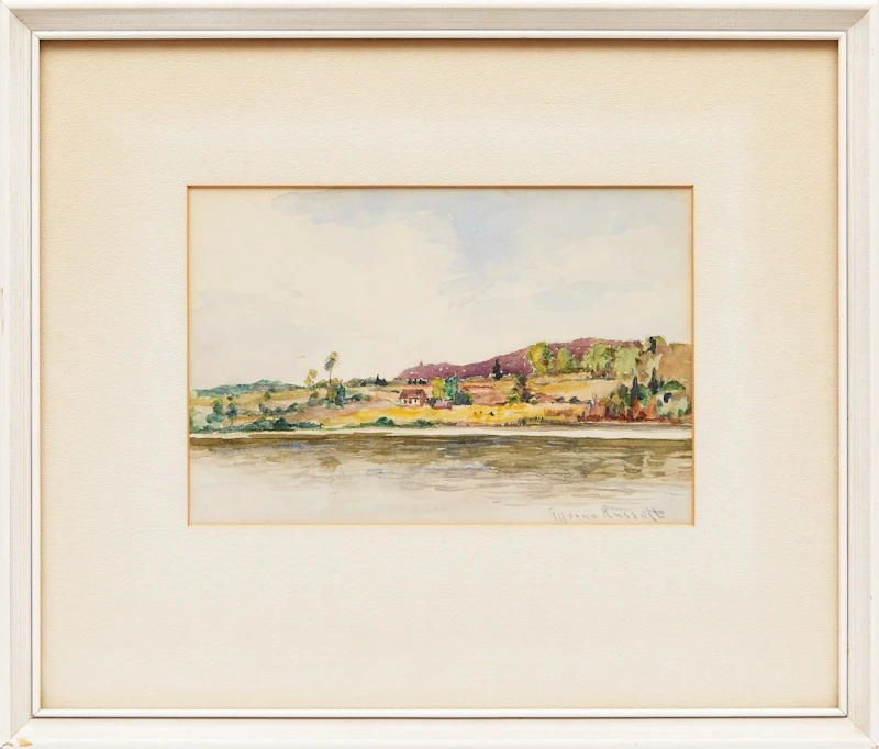 George Horne Russell, Cottage by the River, watercolour - view 2