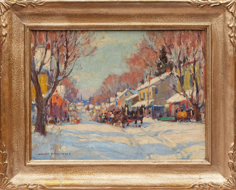 Manly Edward MacDonald, Sleigh Ride Through Town, oil on canvas board - view 2