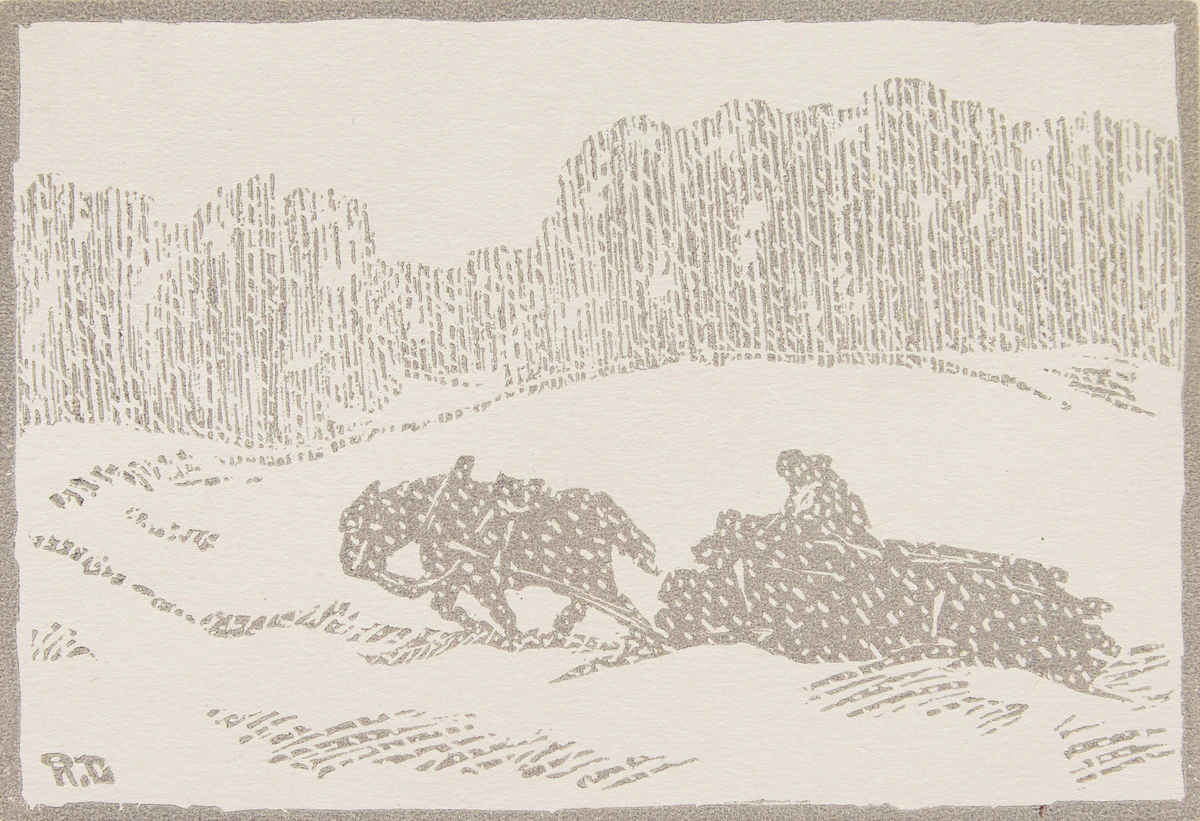 Rodolphe Duguay, Le dernier voyage, woodblock print