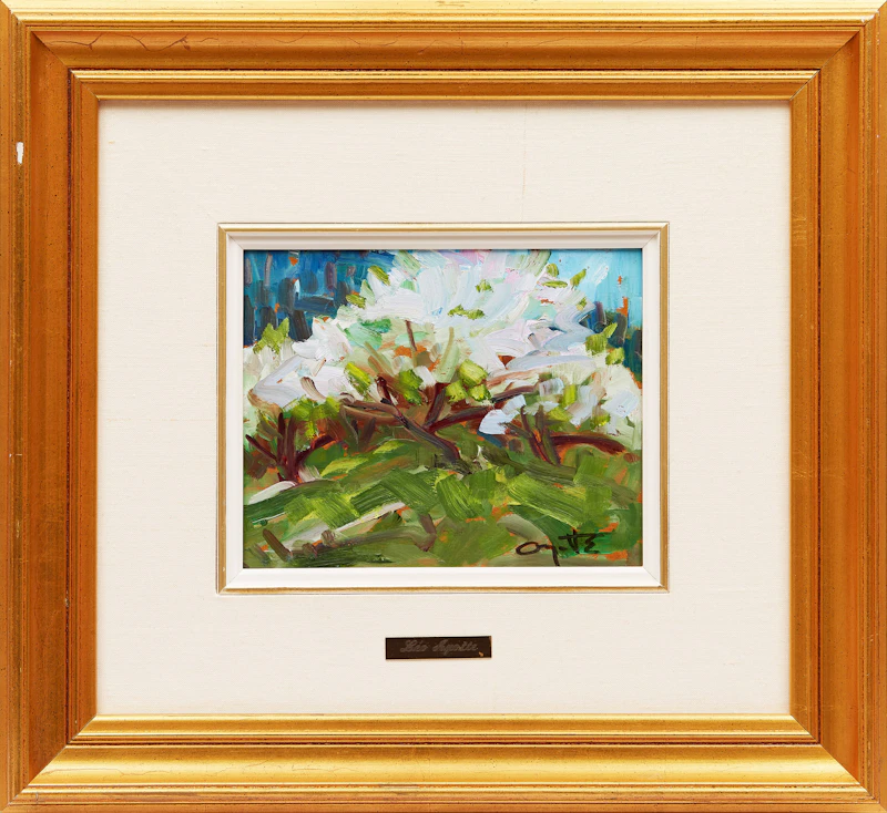 Leo Ayotte, Pommiers, St. Hilaire , oil on board, 1972 - view 2