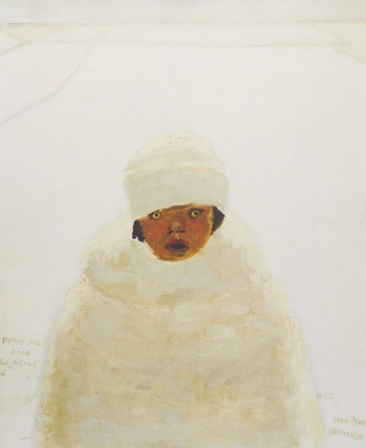 Jean Paul Lemieux, Petite fille dans la neige, colour lithograph