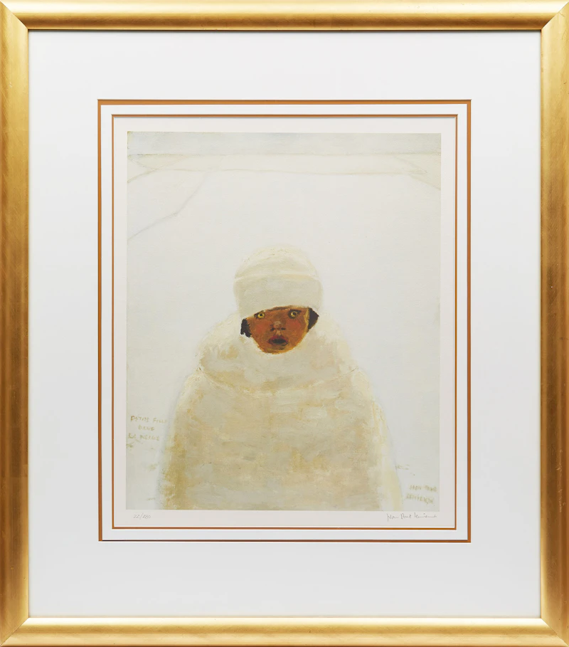 Jean Paul Lemieux, Petite fille dans la neige, colour lithograph - view 2
