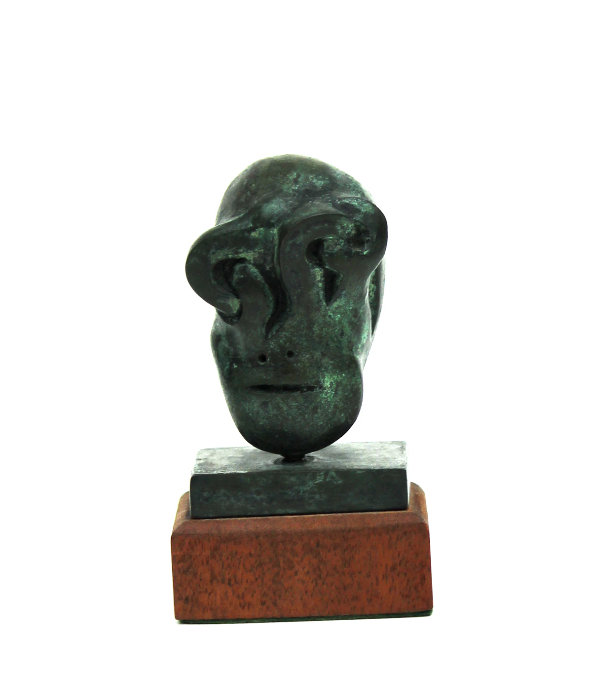 Sorel Etrog, Testina Study , bronze on a wooden base, 1969