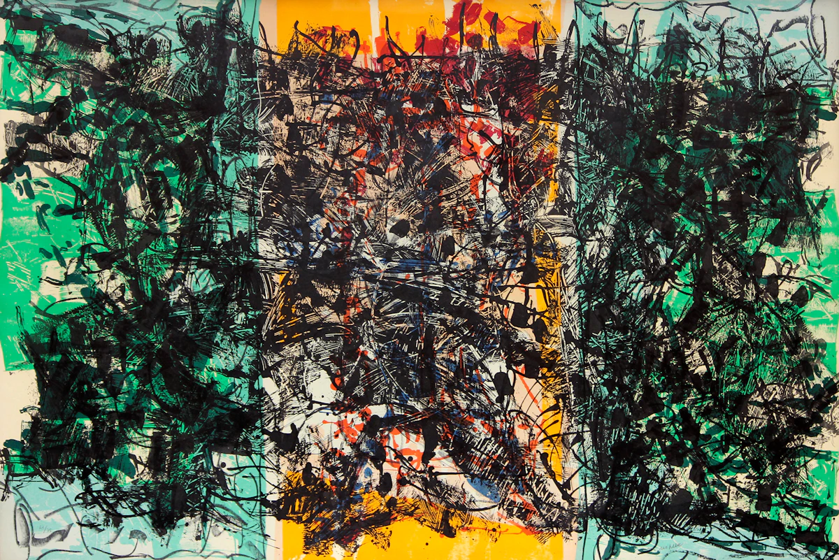 Jean Paul Riopelle, Triptyque orange, 1967, colour lithograph