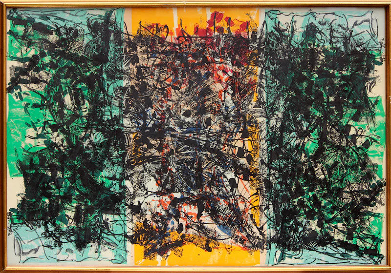 Jean Paul Riopelle, Triptyque orange, 1967, colour lithograph - view 2