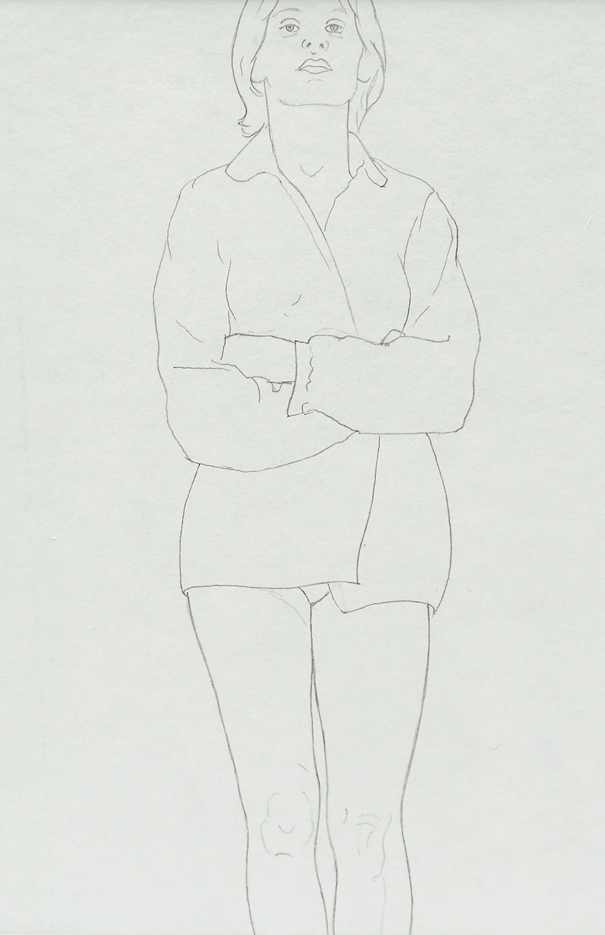 Christopher Pratt, Girl in my Shirt, graphite drawing, 2005