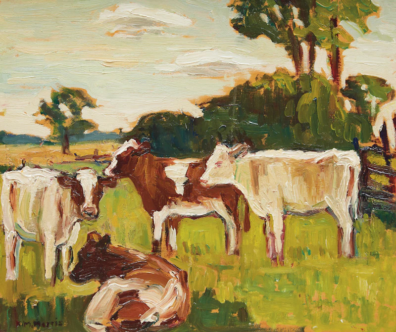 Grazing Cattle by Kathleen Moir Morris