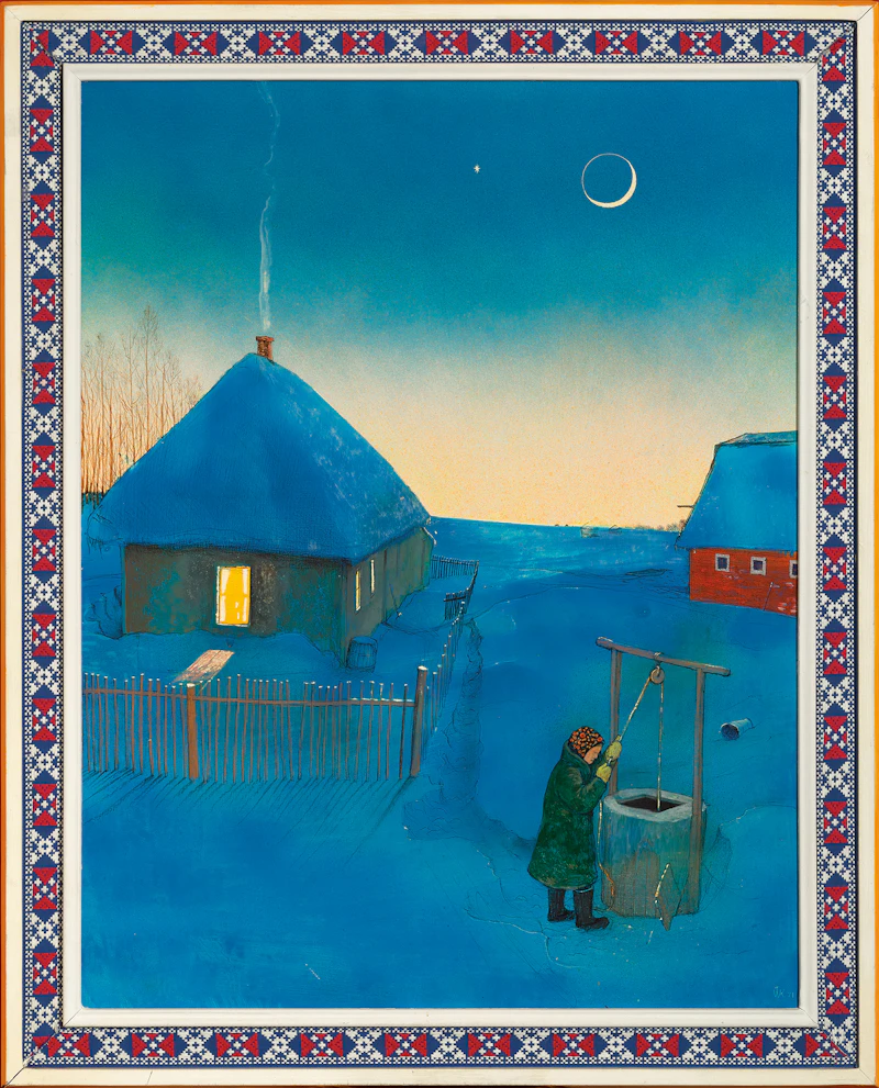 Pioneer Homestead on a Winter’s Evening by William Kurelek