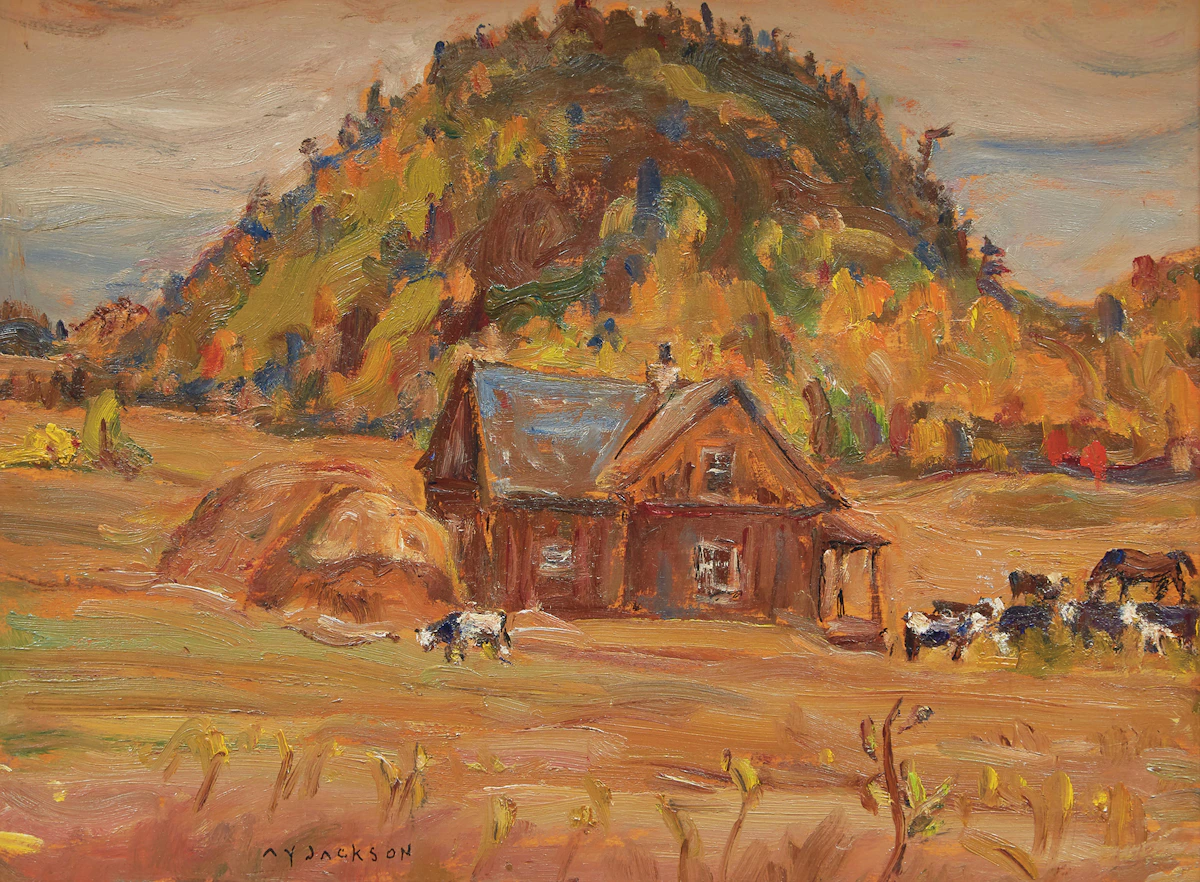 Alexander Young Jackson, Farm at Avoca, Quebec, oil on board