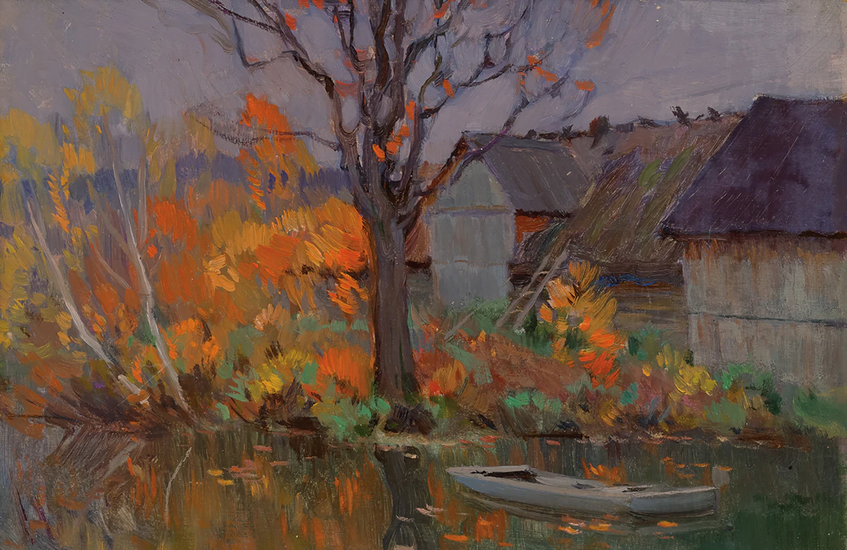 Clarence Alphonse Gagnon, La Mare, Baie St. Paul, 1920 , oil on panel, 1920