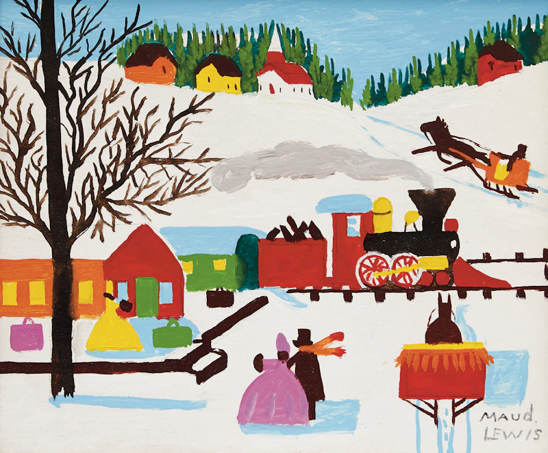 Train through Town by Maud Lewis