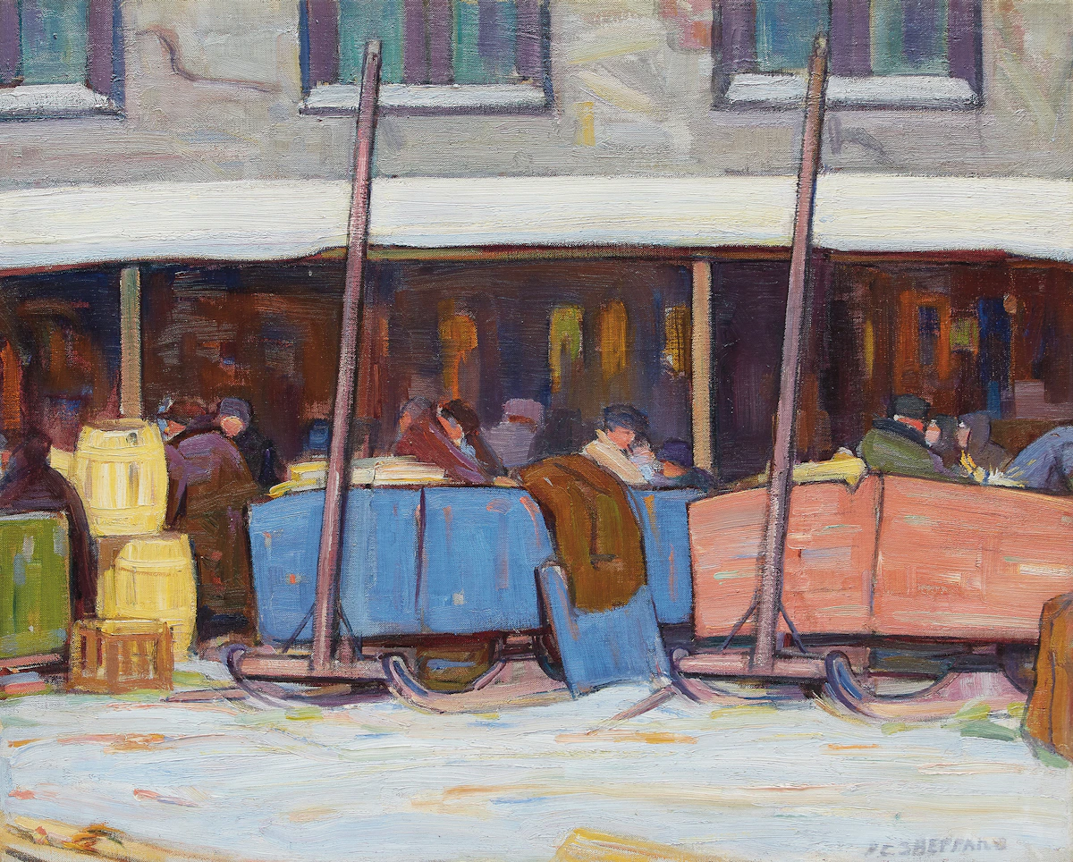 Peter Clapham Sheppard, St. Lawrence Market, oil on canvas