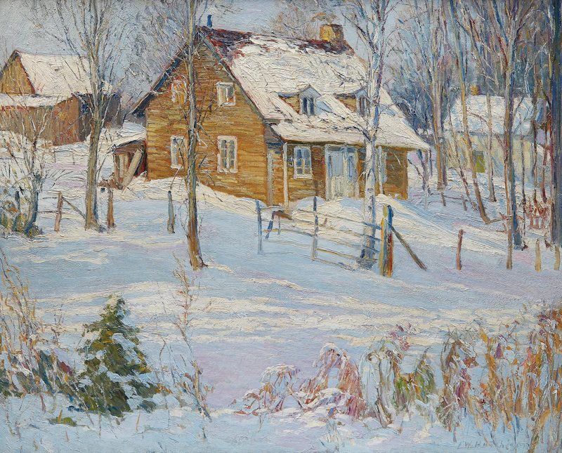 Winter Scene, Hudson Heights, Quebec by Frederick William Hutchison