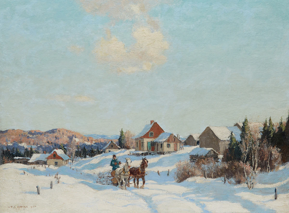 Frederick Simpson Coburn, Horse-Drawn Sleigh, Winter , oil on canvas, 1930