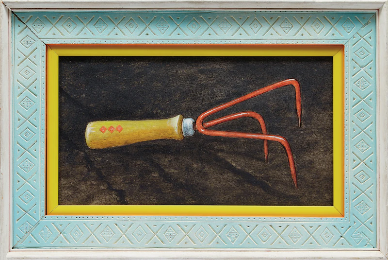 Hand Garden Rake / Three to Get Married by William Kurelek