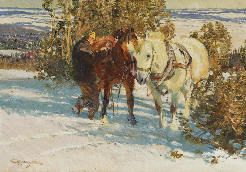 Team Near Lachute, Quebec by Robert E. Lougheed