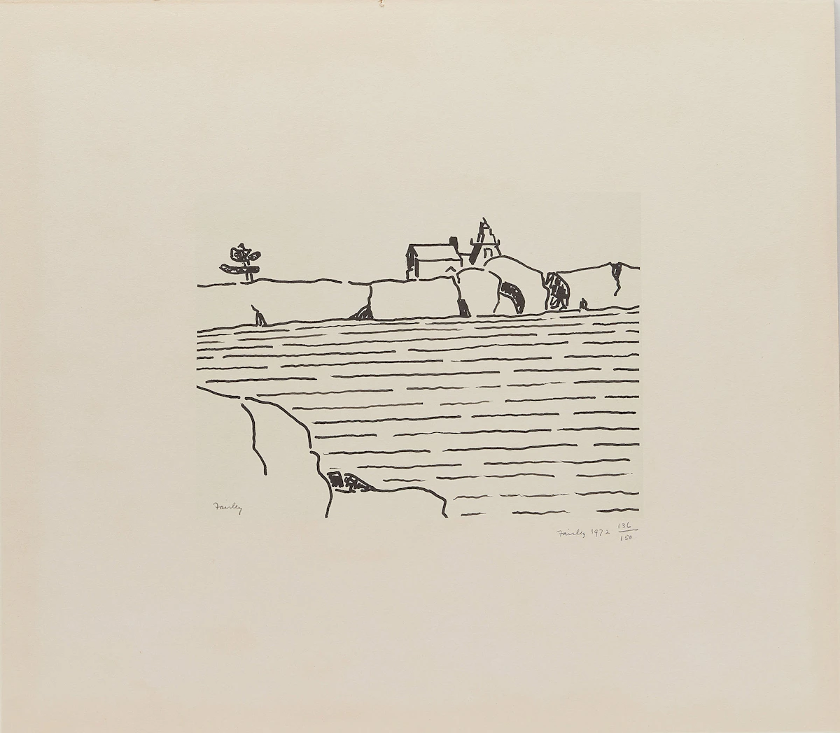 Barker Fairley, Shoreline Landscape, lithograph, 1972