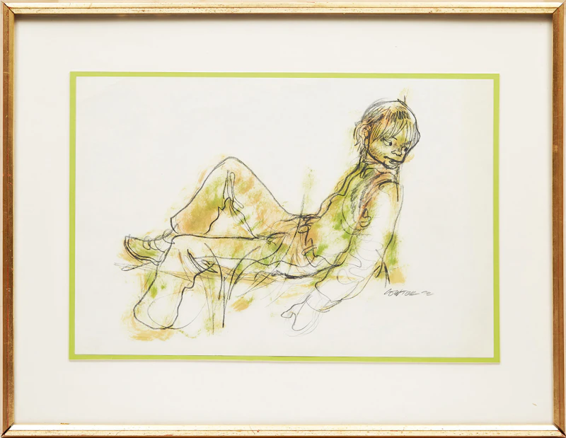 William Arthur Winter, Three Portraits , three mixed media and pencil works on paper; each mounted to card, 1971/1972 - view 2